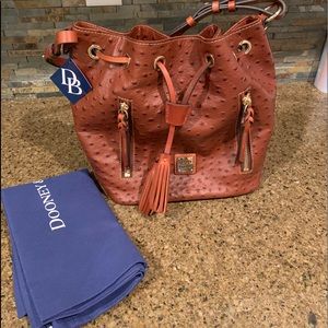 Dooney & Bourke Ostrich Cooper Draw String Bag